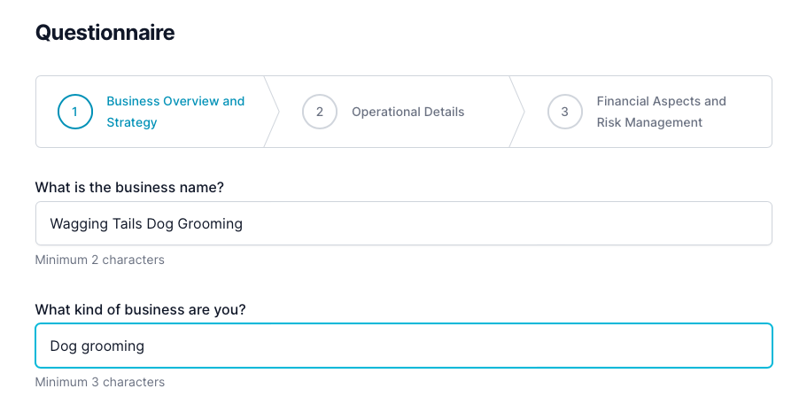 Geschäftsplan für Hundefrisöre: Fragebogen