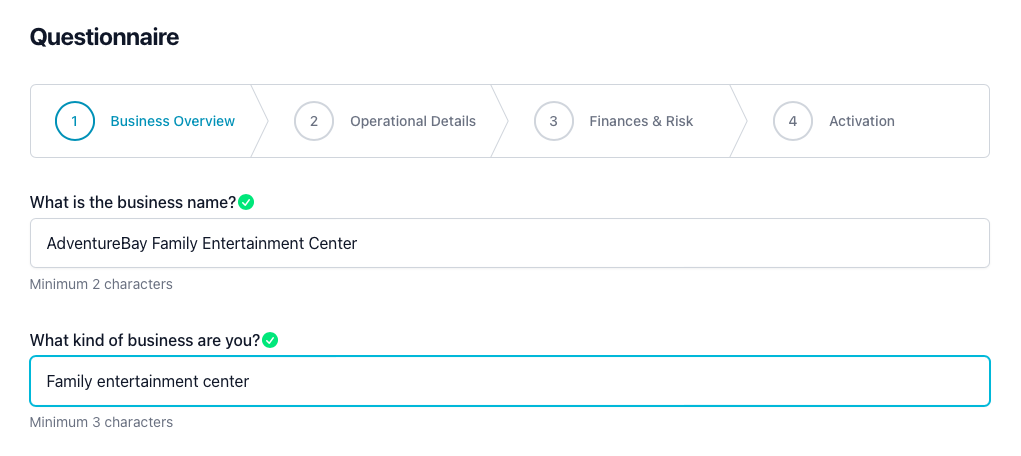 Businessplan für ein Familienunterhaltungszentrum: Fragebogen